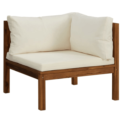 Cream Cushion Garden Lounge Set – Solid Acacia Wood, Large Modular Design